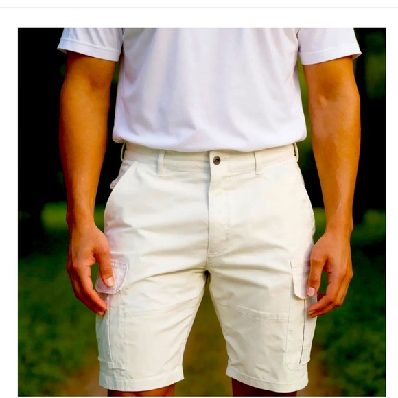 Men's XL White Cargo Shorts - Picture 1 of 6